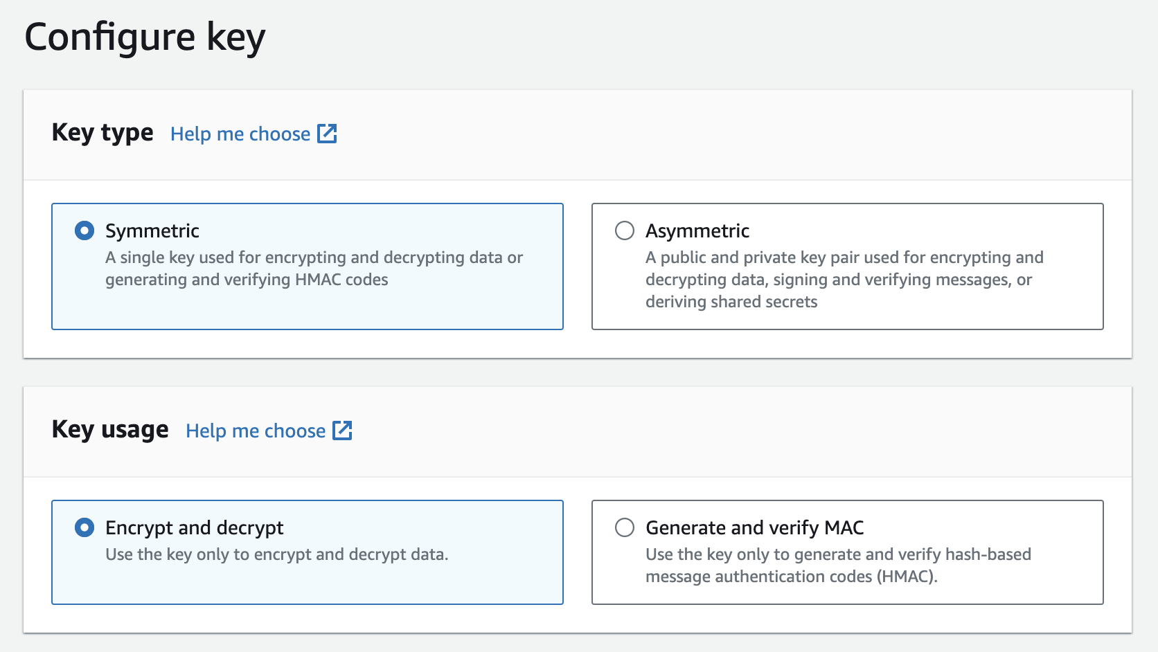 Set key options 1