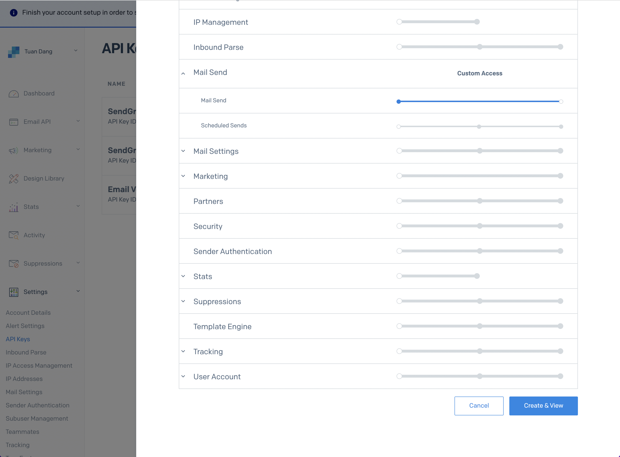 setting sendgrid api key restriction