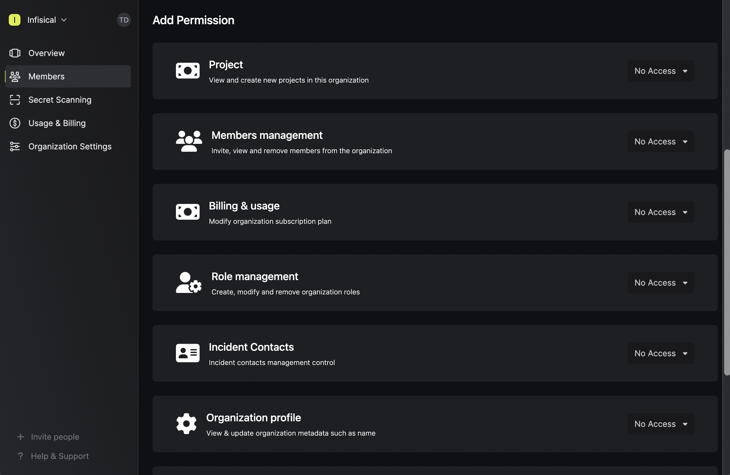 organization role permissions
