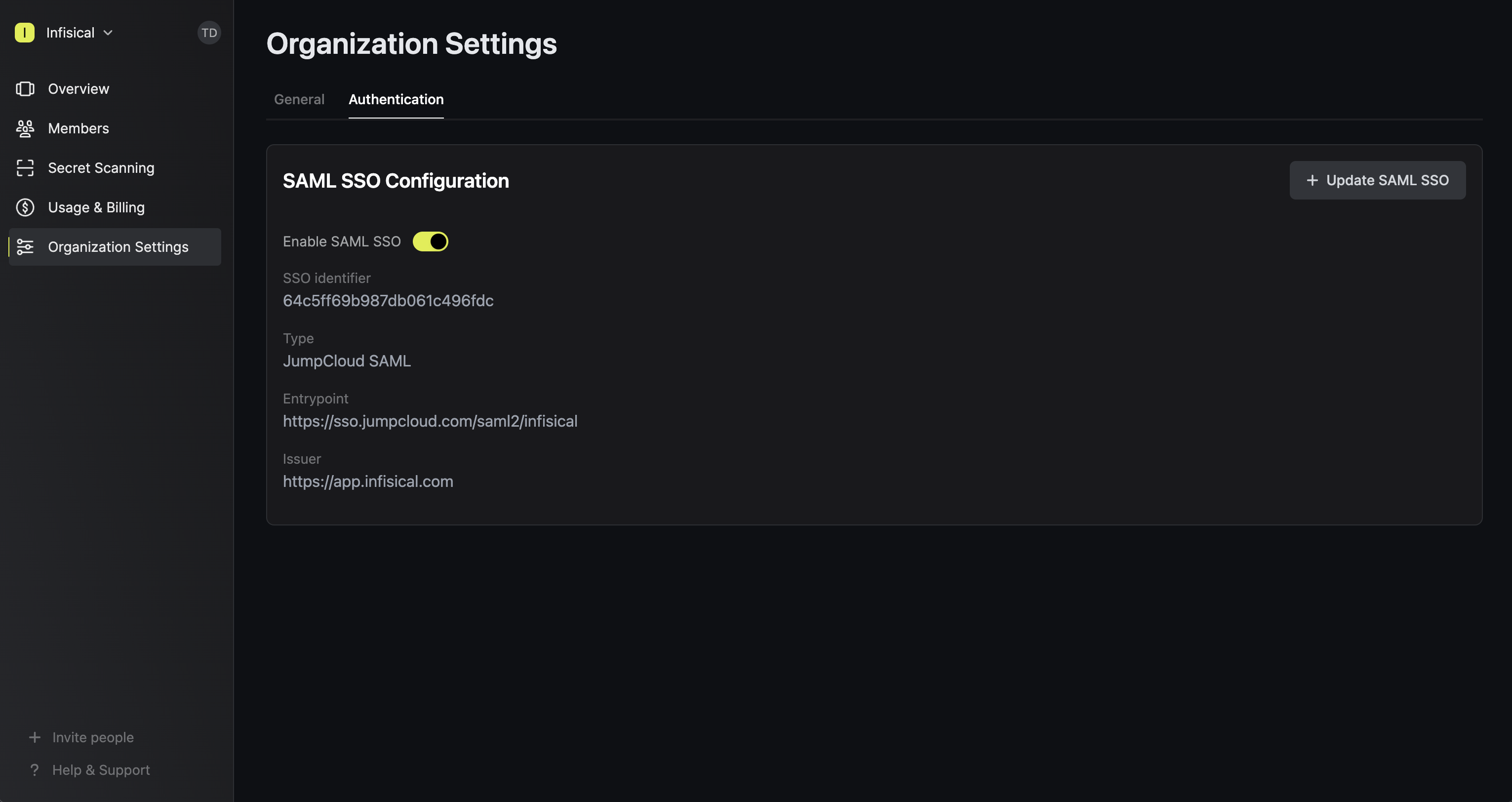 JumpCloud SAML assignment