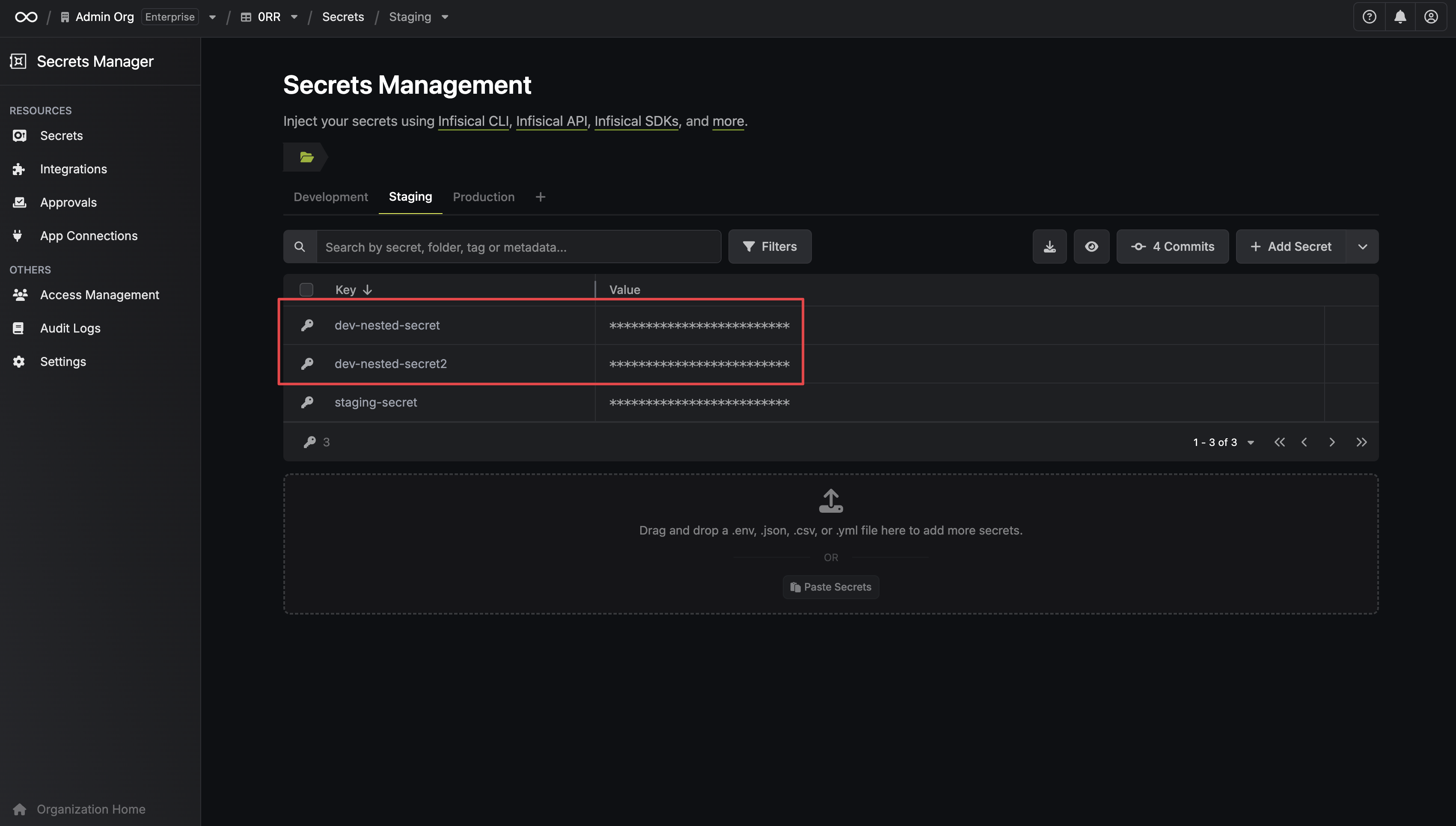 replicate secrets modal