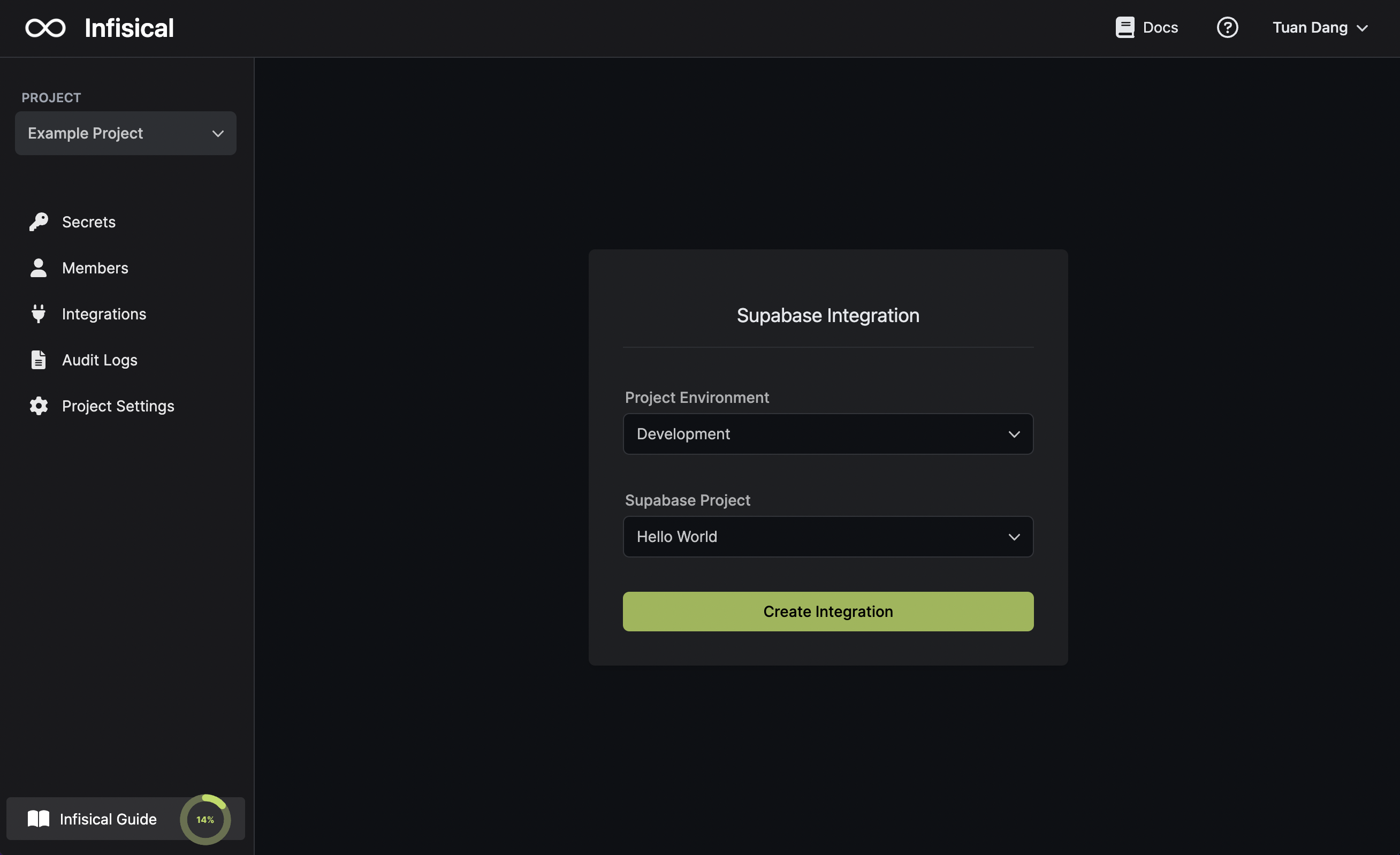 integrations supabase create