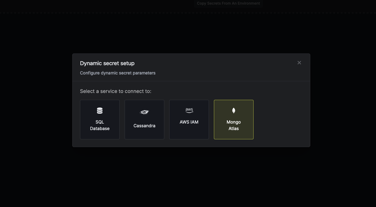 Dynamic Secret Modal