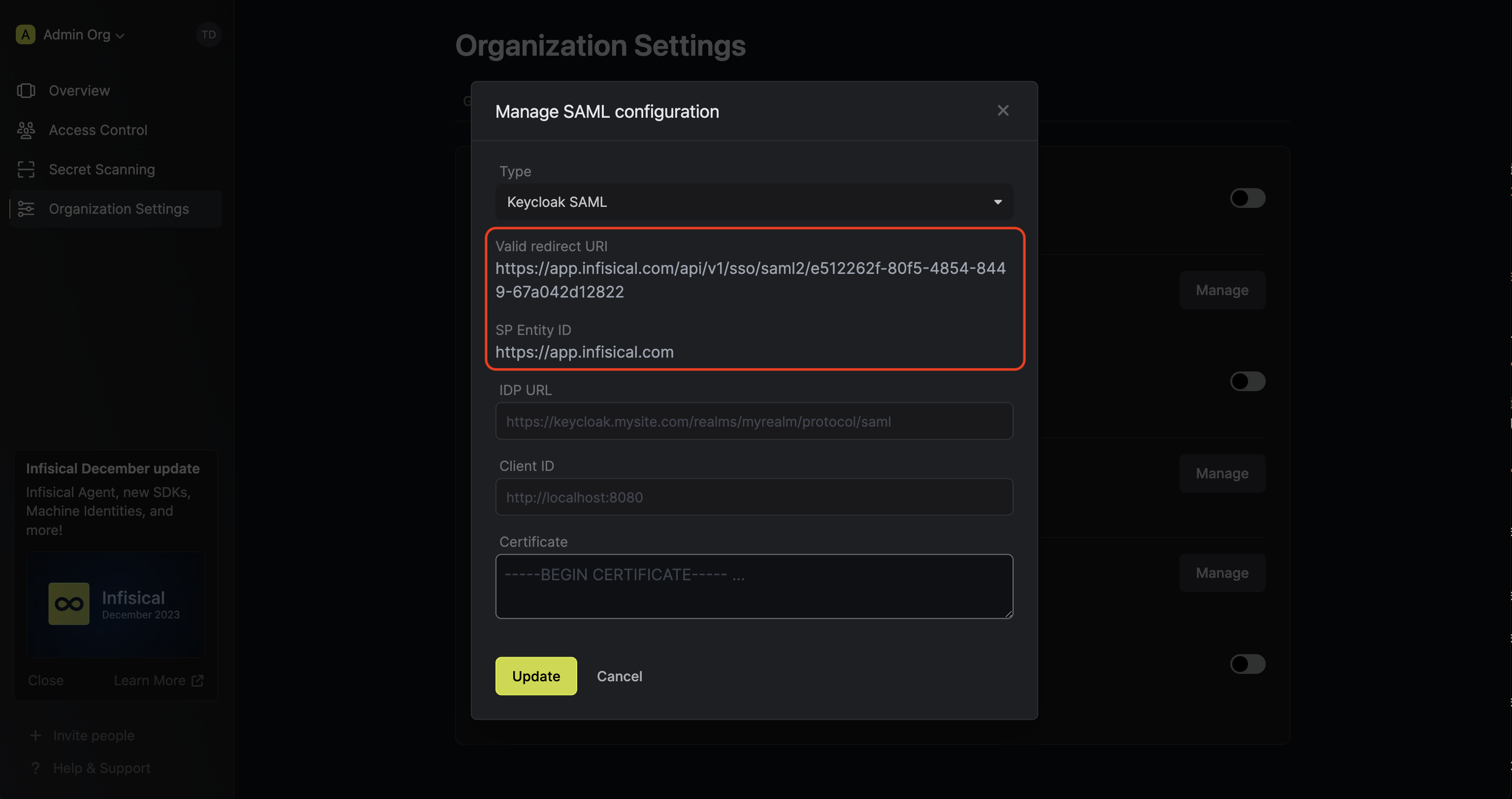 Keycloak SAML initial configuration