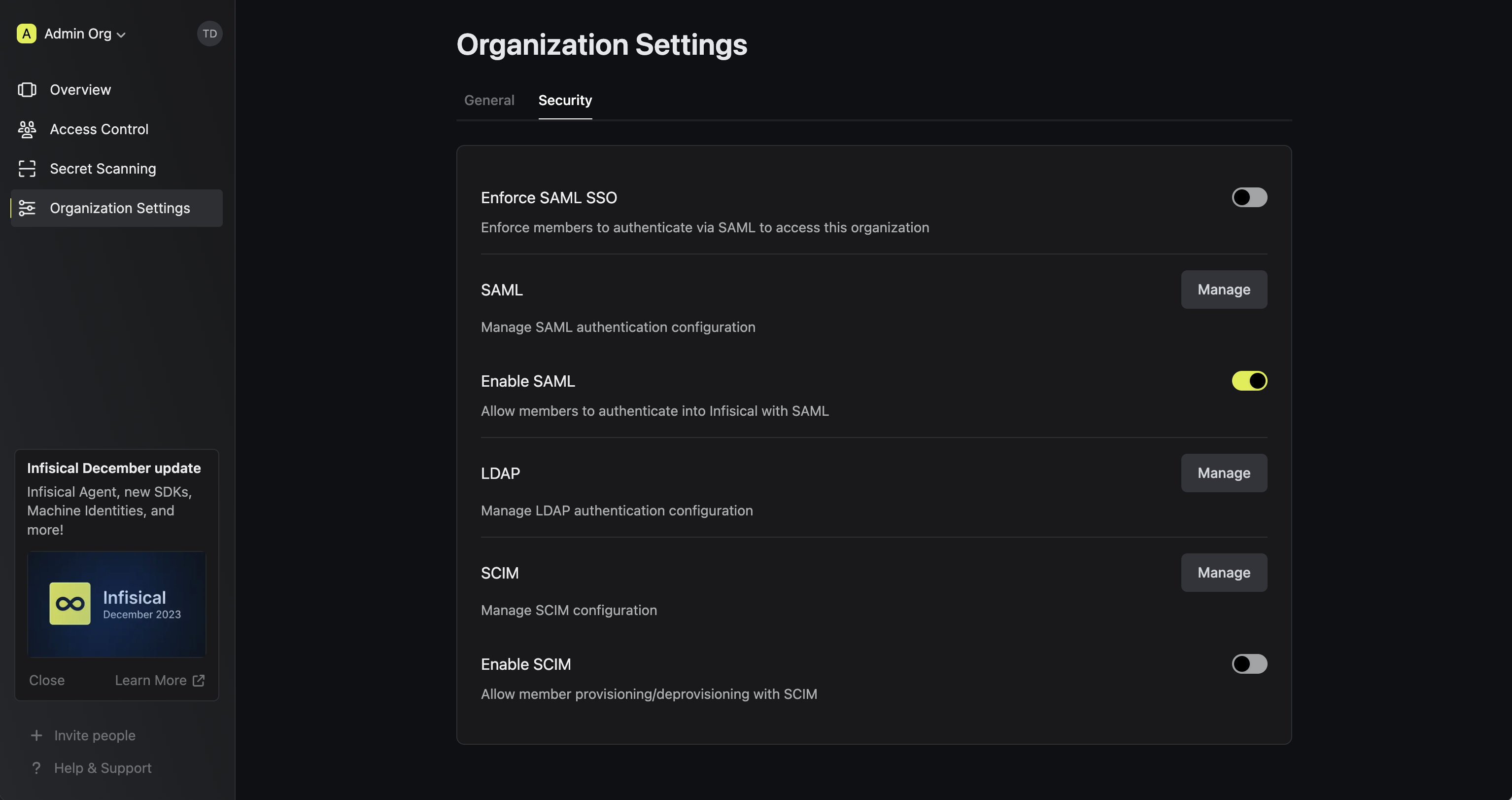 SAML keycloak enable SAML