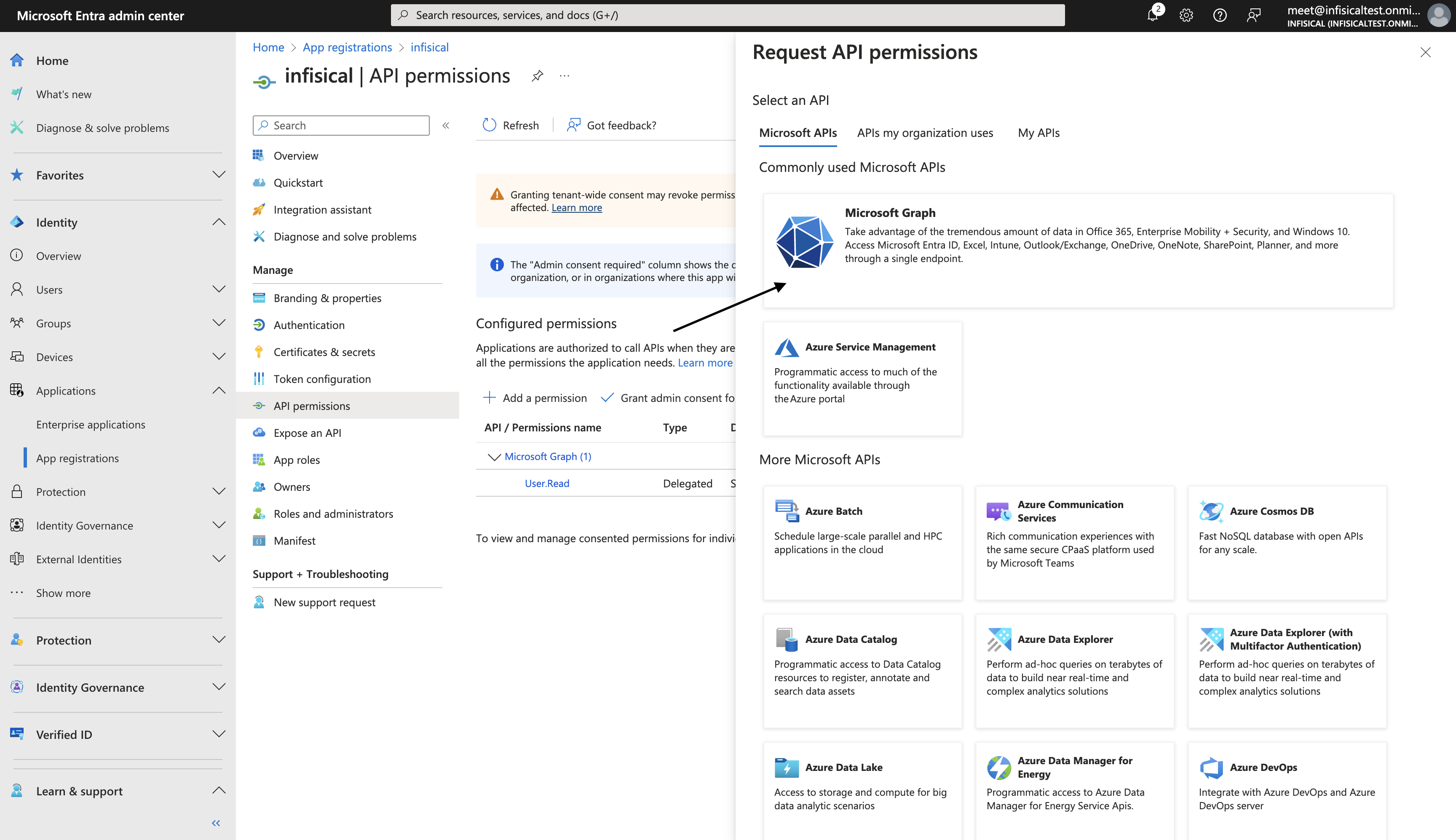 Click Microsoft Graph