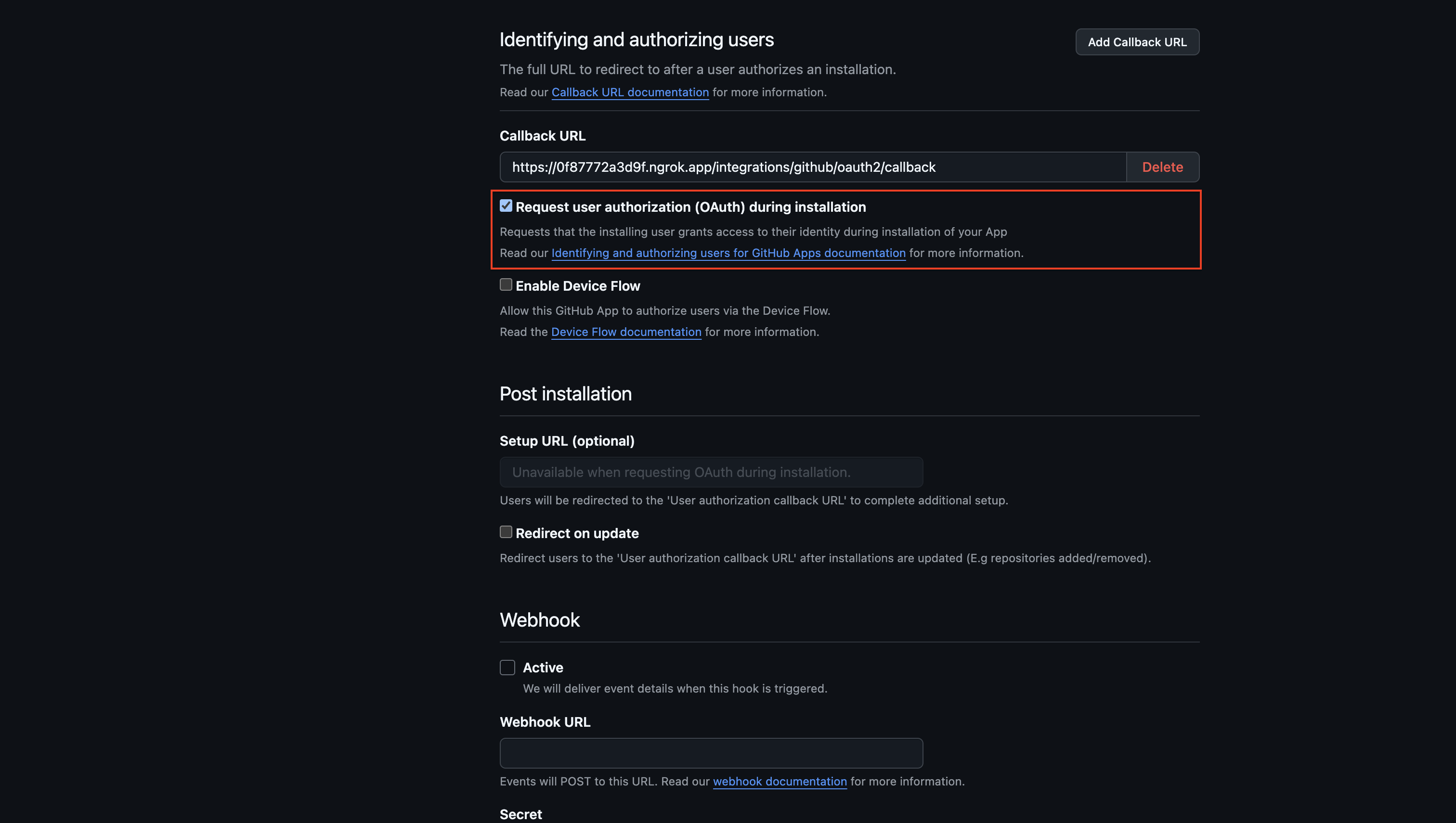 integrations github app enable auth