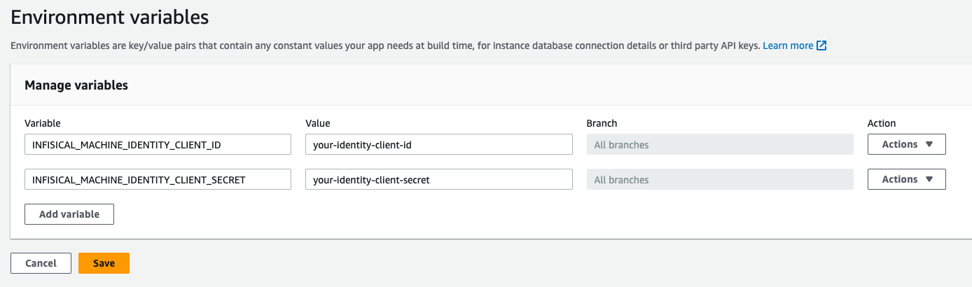 aws amplify env console
