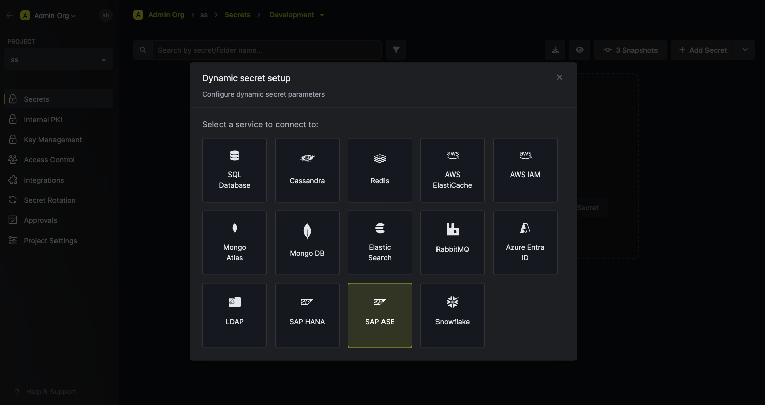 Dynamic Secret Modal