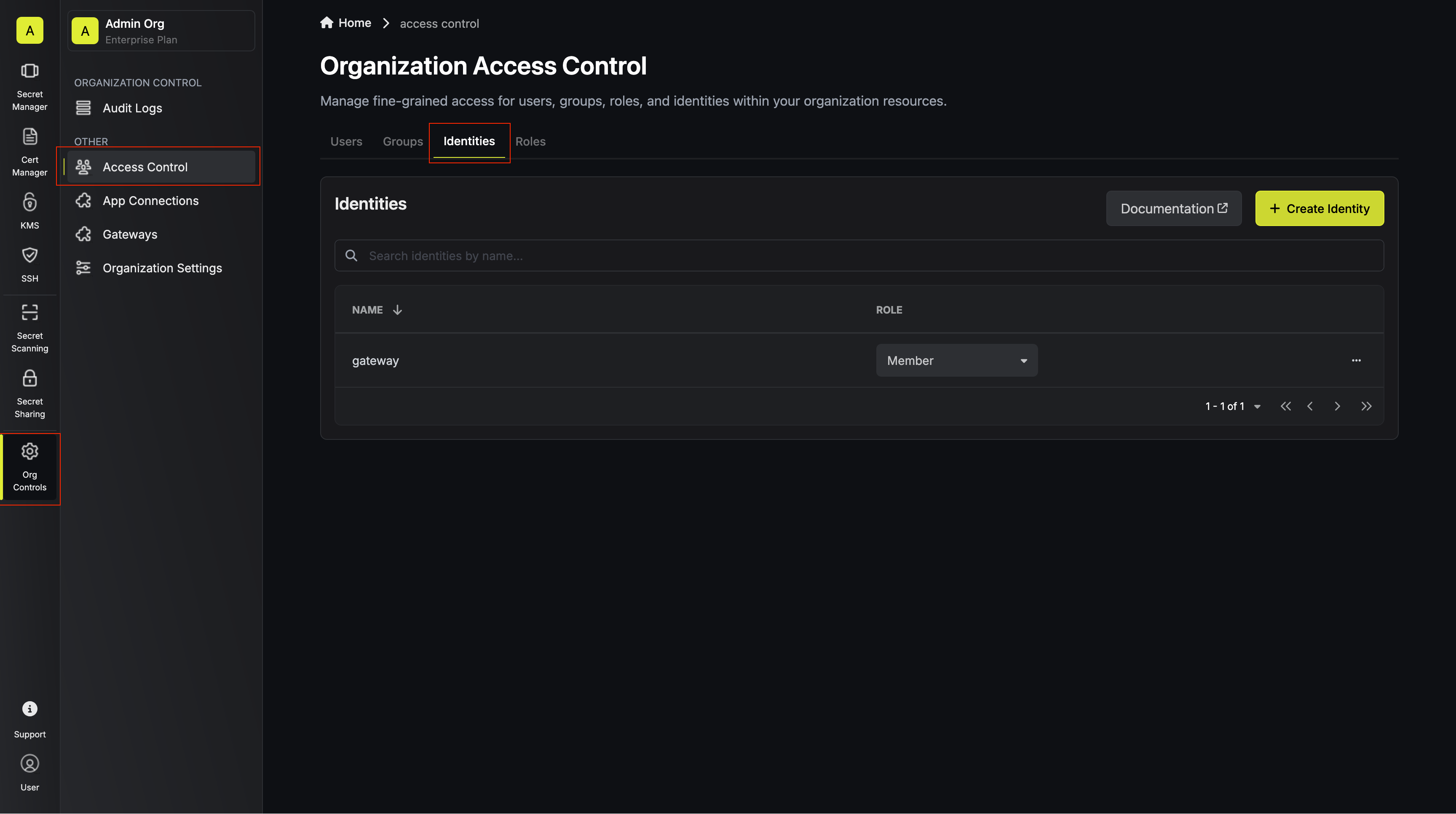 Create Gateway Identity