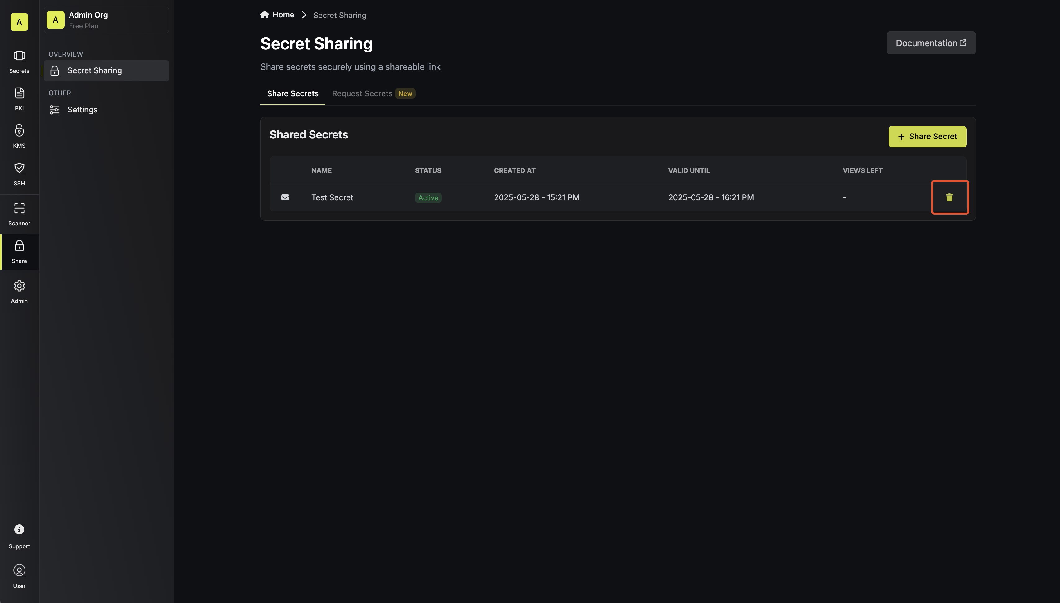 Delete Secret