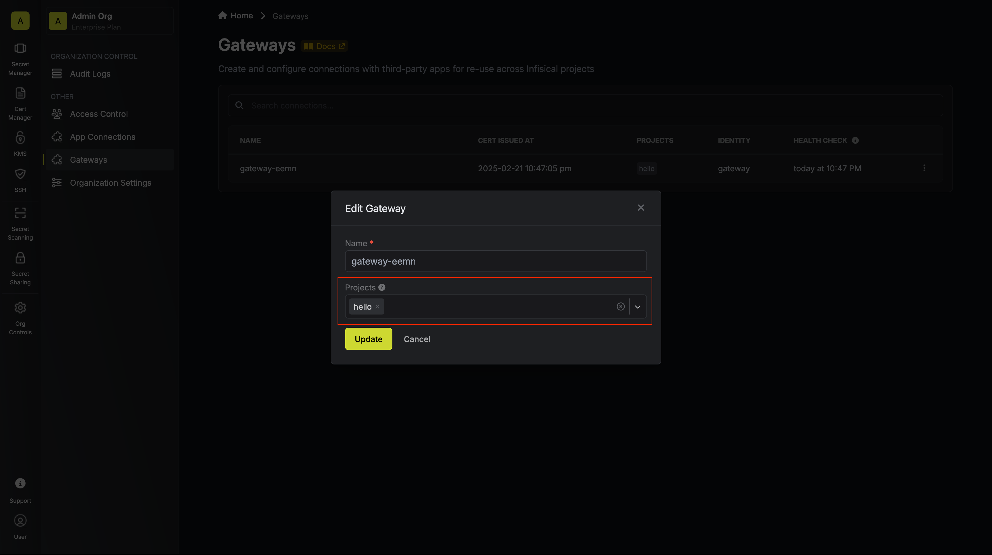 Project Assignment Modal