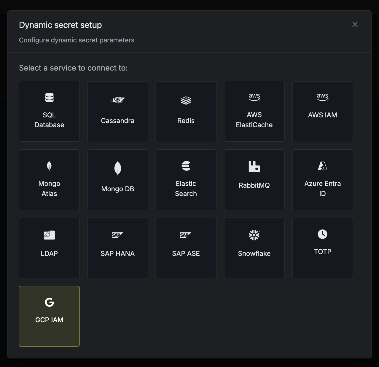 Dynamic Secret Modal