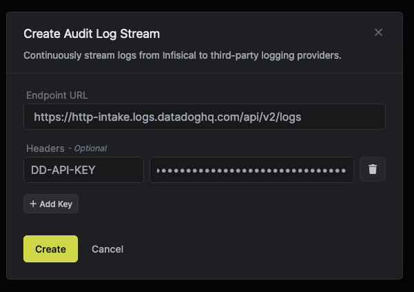 datadog api key details