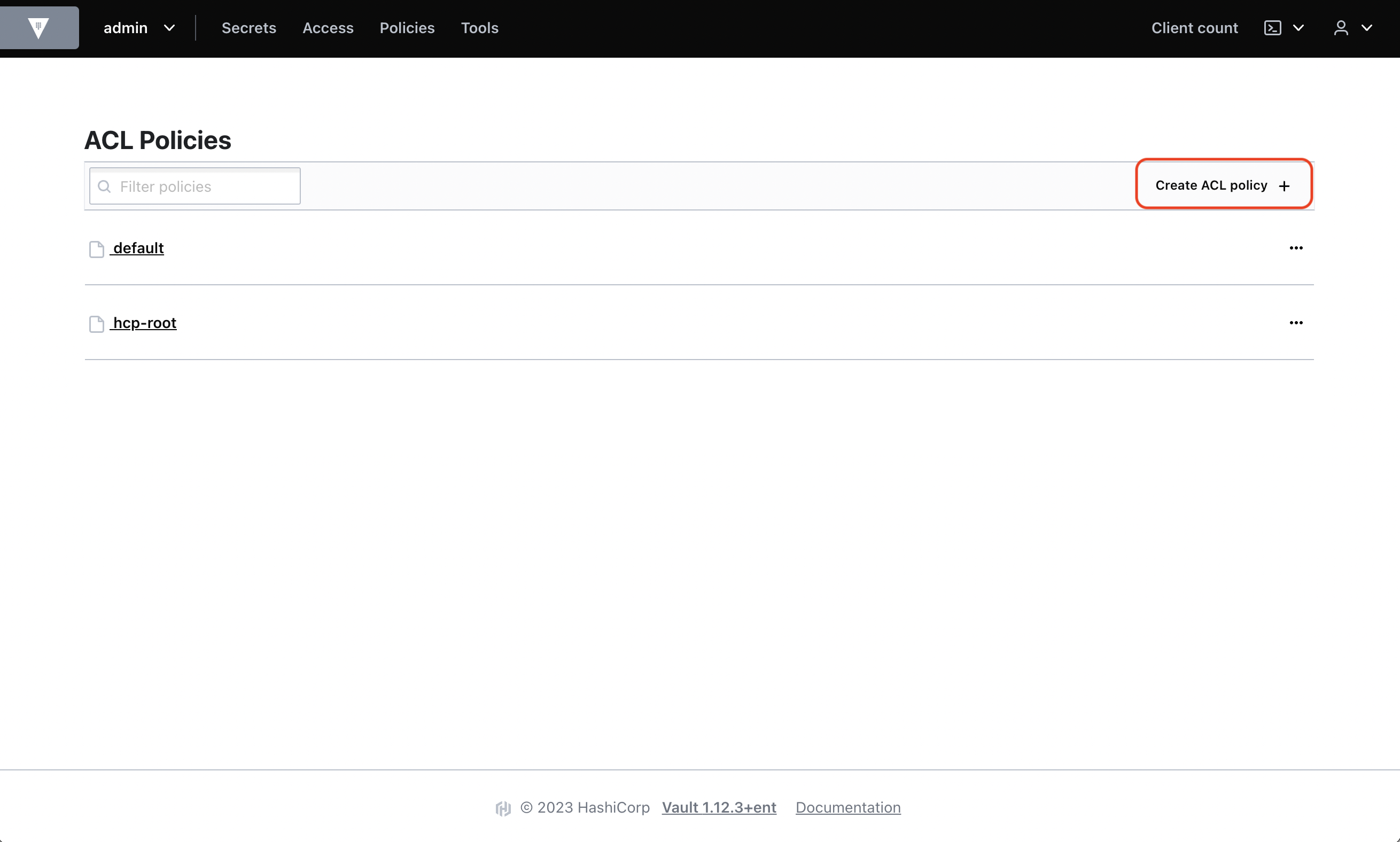 integrations hashicorp vault policy