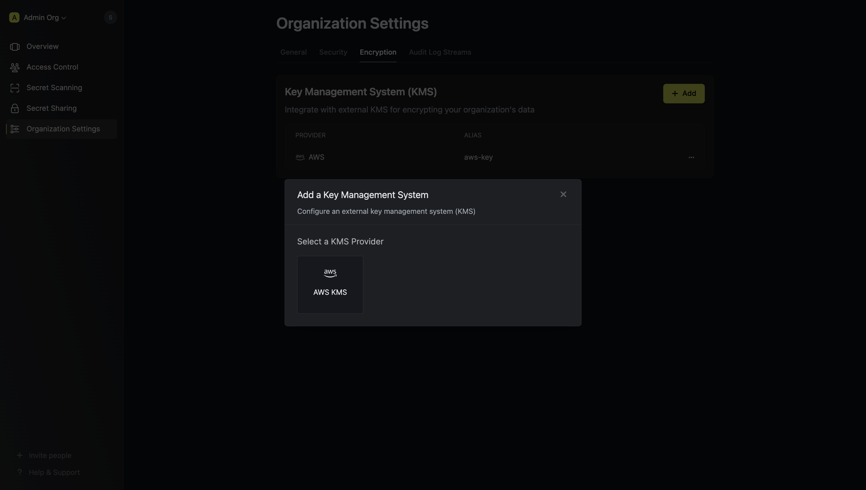 Select Encryption Provider