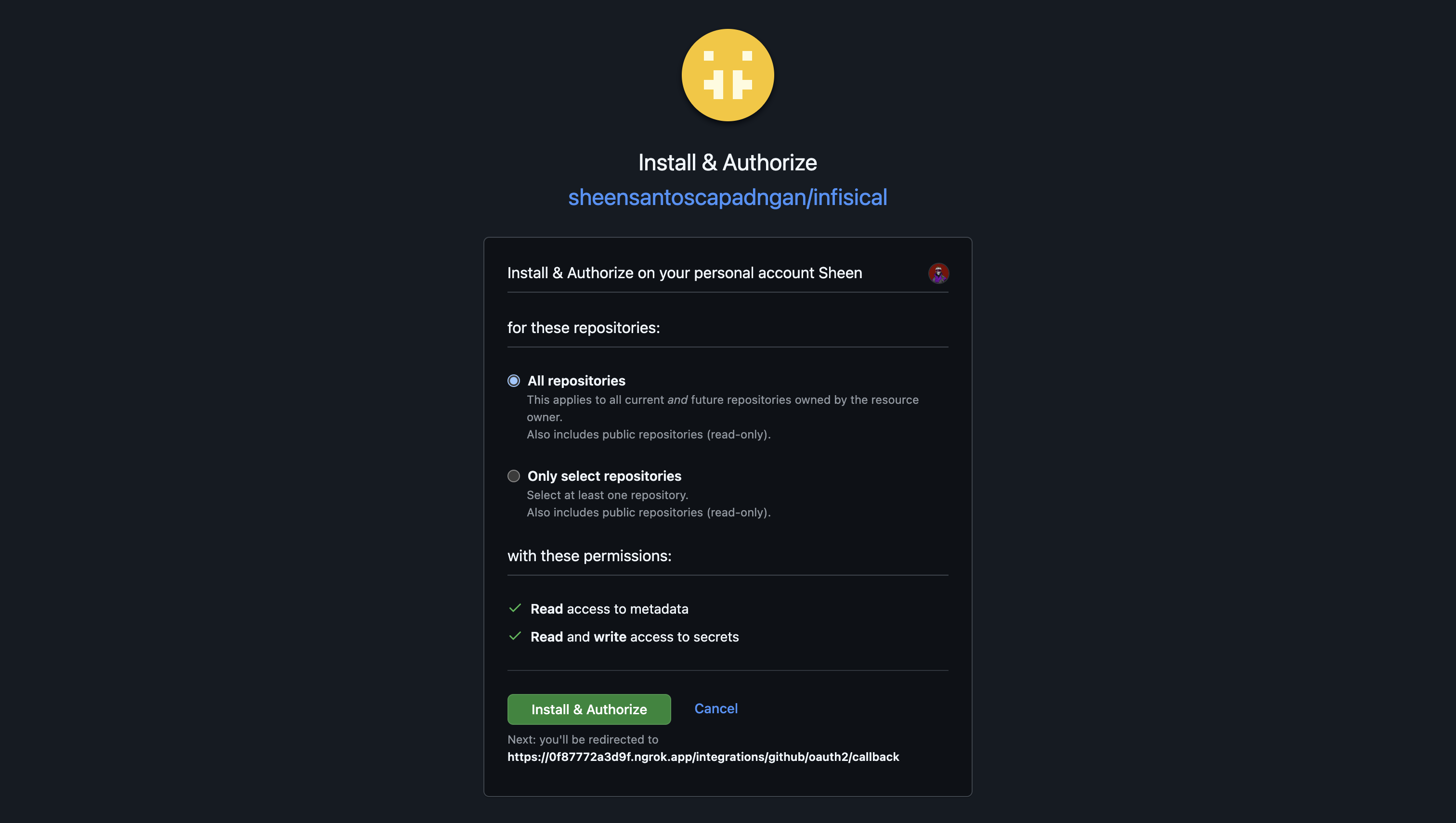 integrations github app installation
