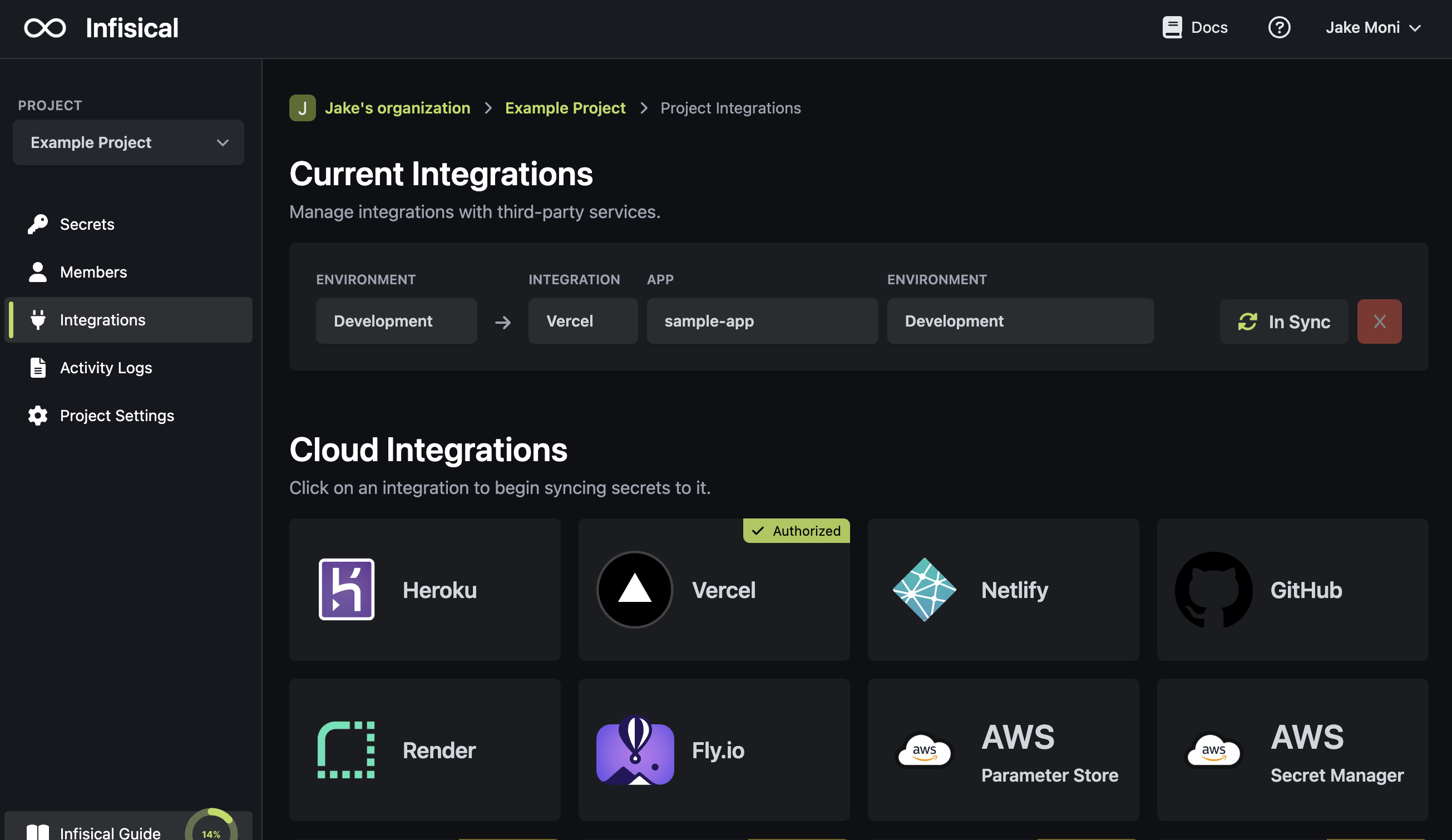integrations vercel