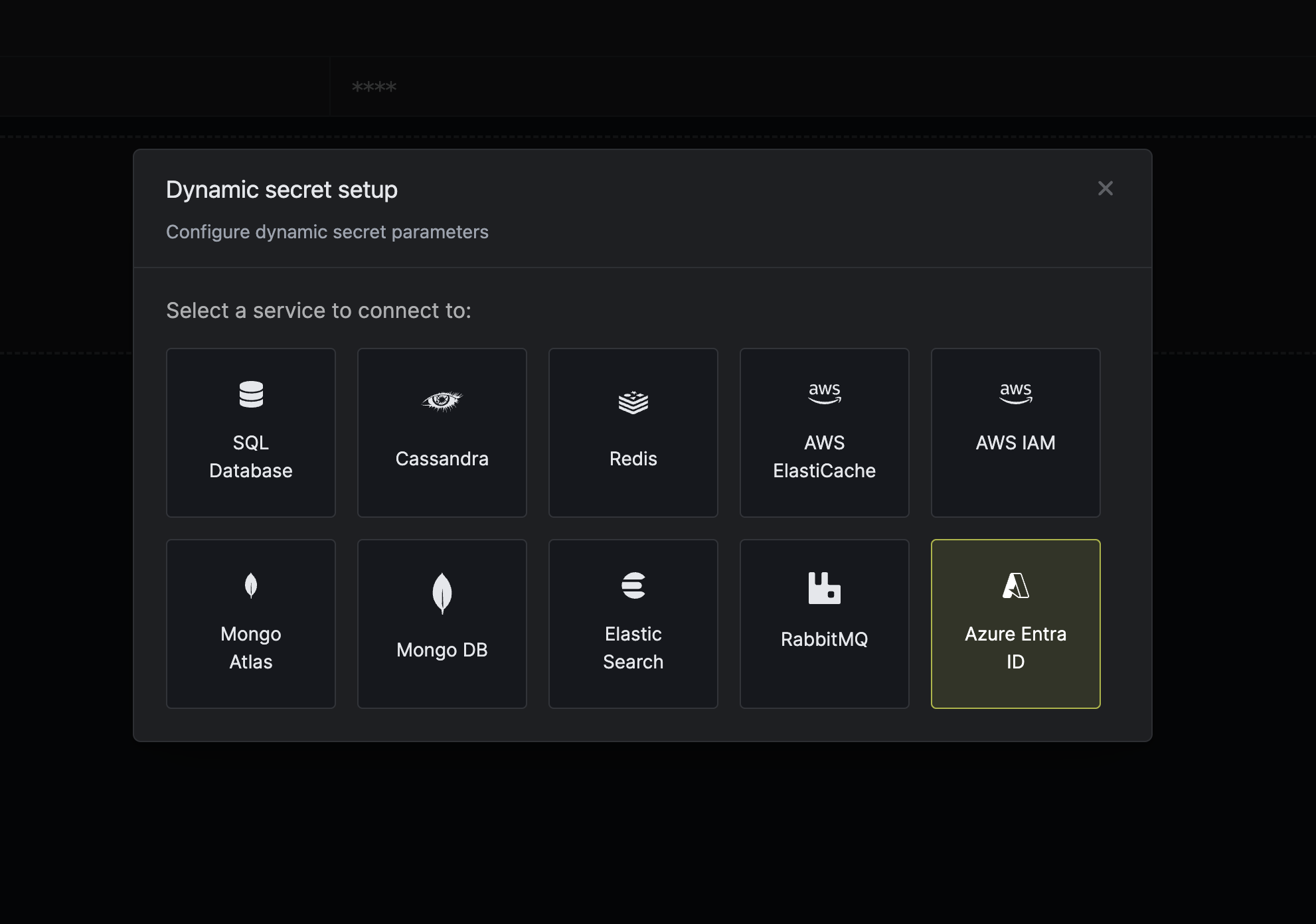 Dynamic Secret Modal