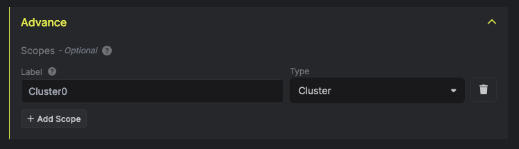 Modify Scope Modal